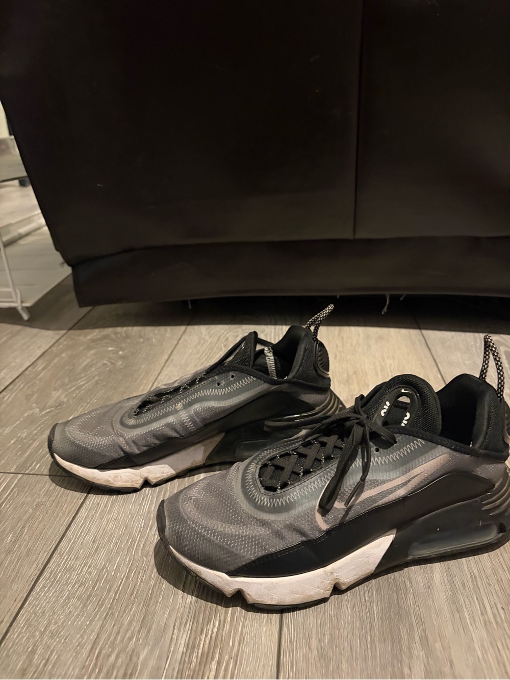 Nike Black Athletic Sneakers with White Label Detail